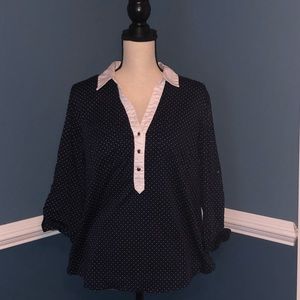 New York & Company 3/4 Sleeve (Navy)